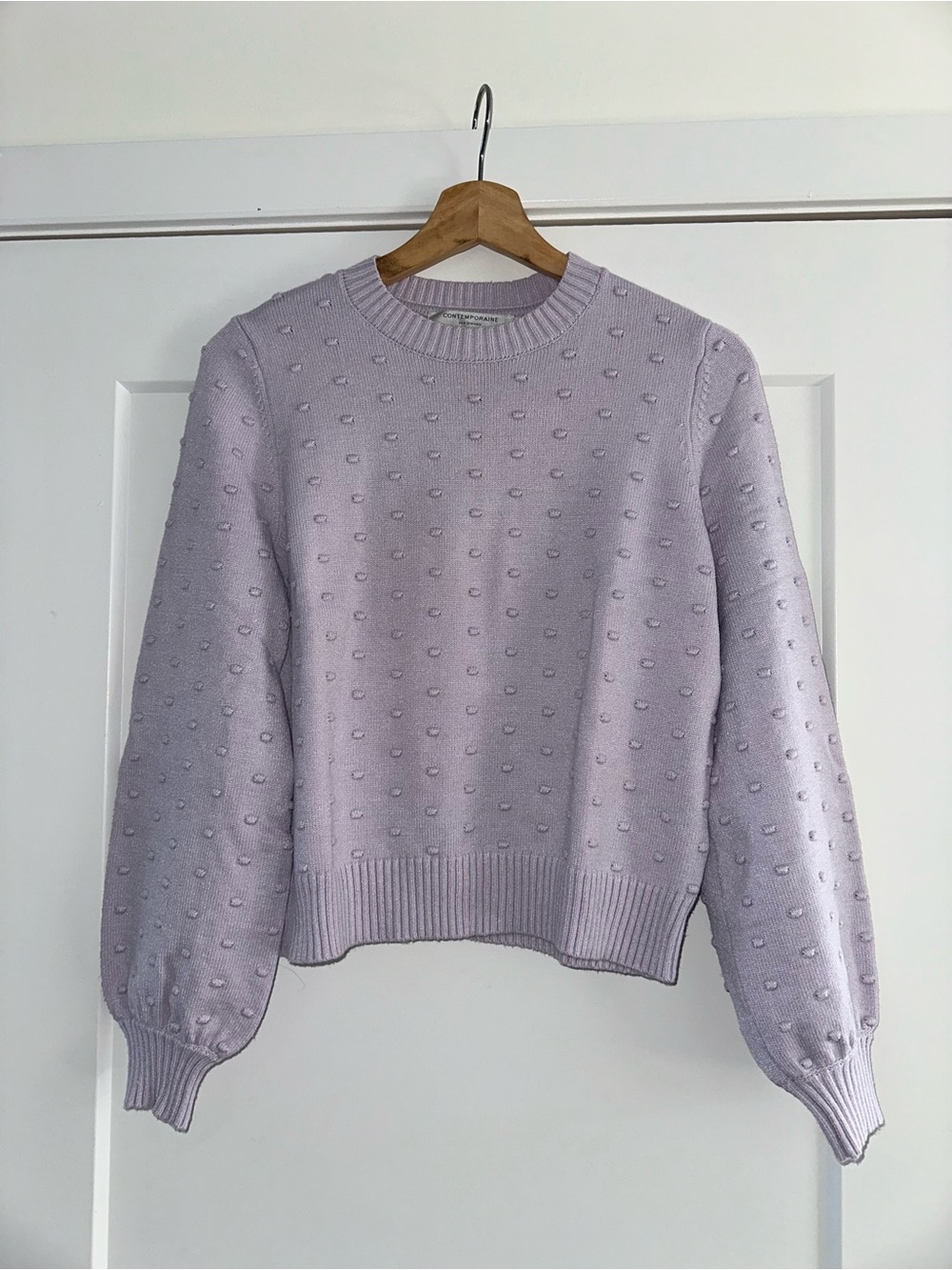 Contemporaine par Simons Lilac Bobble Knit Sweater, Size Small